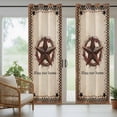 thumbnail image 5 of Outdoor Curtains for Patio Waterproof, Western Star Vintage Outdoor Privacy Panels Grommet, Country Texas Stars Buffalo Plaid Brown Blackout Outside Curtains for Porch/Cabana 54"x108", 1 Panel, 5 of 8