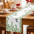 thumbnail image 5 of Spring Botanical Table Runner - 60 Inch Long Watercolor Leaves Flowers Birds Country Cotton and Linen Blended Dress Scarves Farmhouse Table Runner for Kitchen Dining, Coffee Table, 13" x 60", 5 of 8