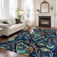 thumbnail image 2 of Abstract Butterfly Area Rugs 8'x10', Washable Small Throw Rugs for Living Room Patio, Botanical Watercolor Moon Stars Leaf Indoor Outdoor Rug Non-Slip Low Pile Carpet Runner Reversible Floor Mats, 2 of 8