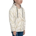 thumbnail image 3 of Fotbe Elegant Gold Leaf Pattern Pattern Youth Pullover Hooded Sweatshirt, Boys Hoodie, Kangaroo Pocket Hoodie for Kids Girls -X-Large, 3 of 6