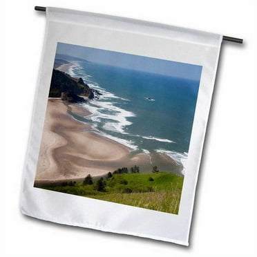 3dRose Cascade Head, Beach, Oregon, USA Polyester 2'3'' x 1'6'' Garden Flag