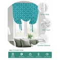 thumbnail image 2 of Teal Morocco Tie Up Curtains for Windows 63 Inch Length Balloon Curtains Kitchen Adjustable Balloon Window Shade Geometric Leaf Diamond Lattice Abstract Tie Up Valance Bathroom Curtain Window 46"x63", 2 of 6