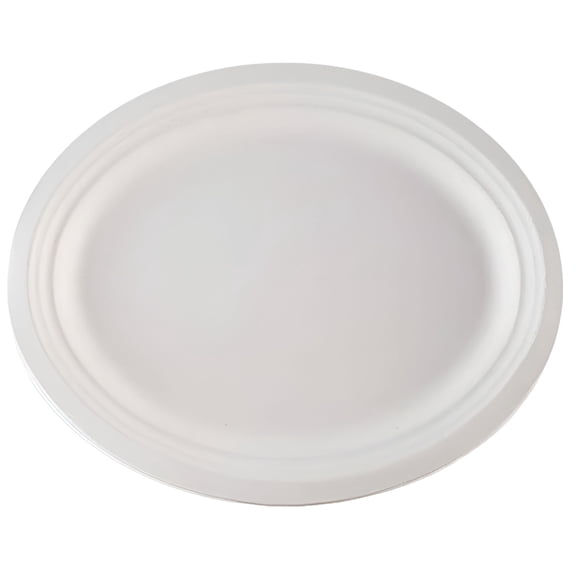 ACDANC Oval Paper Plates White 12 inch Large Paper Plates Disposable Plates Paper Plates Heavy Duty Paper Dinner Plates Paper Plates Bulk (White)