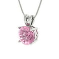 thumbnail image 2 of Clara Pucci 18K White Solid Hypoallergenic Gold 2.5Ct Pink Zircon Round Brilliant Cut Solitaire Designer Necklace Pendant For April, 2 of 6