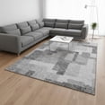 thumbnail image 2 of HomeRoots 662458 9 x 12 ft. Silver & Gray Abstract Geometric Washable Machine Made Rectangle Area Rug with UV Protection, 2 of 9