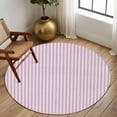 thumbnail image 3 of Purple Striped Large Area Rugs for Bedroom Living Room, Soft Non Slip Carpet Bedside Rug, Modern Simple Farmhouse Beige Vintage Round Floor Cover Kitchen Accent Rug 5' for Dining Room/Office, 3 of 9