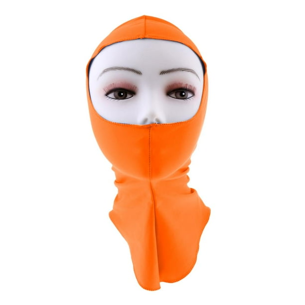Cabeza de natación elástica Protector solar Mascarilla completa Capucha de buceo naranja Cola Gorro de natación para esnórquel