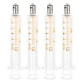 thumbnail image 1 of Juego de 4 jeringas de vidrio reutilizables de 10 ml con conexión Luer Lock metálica. Sin aguja. Herramientas de medición y dispensación., 1 of 7