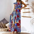 thumbnail image 1 of FcBaudy Robe Sans Manches à Col Rond, Robes d'Été pour Femmes, Robes pour Femmes Mode Robe Bohème d'Été pour Femmes Épaule Sans Manches Robe à Taille Élastique Robe Maxi de Plage Robe à Épaule Fluide Robe pour Femme, 1 of 9