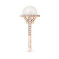 thumbnail image 3 of ANGARA Freshwater Cultured Pearl Halo Ring with Milgrain in 14K Rose Gold for Women | June Birthstone, Birthday, Anniversary, Jewelry Gift for Women | Pearl Ring, 3 of 5