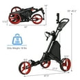 thumbnail image 3 of Goplus Folding 3 Wheels Golf Push Cart W/Bag Scoreboard Adjustable Handle Red, 3 of 8