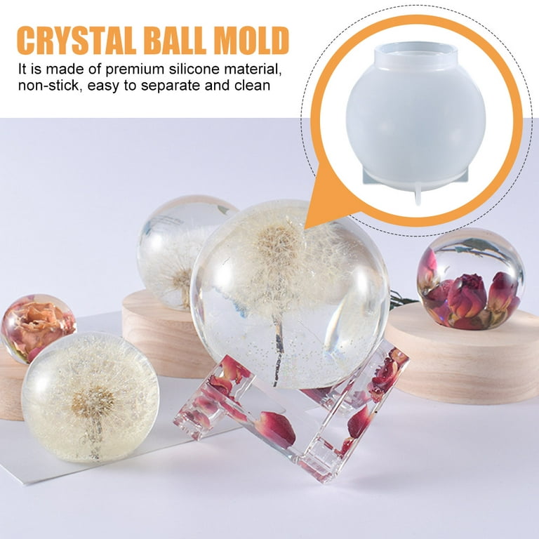 Molds Resin Ball Sphere Silicone Mold Round Crystal Led Orb Light Candle  Making Paperweight Dandelion Holder Tealight
