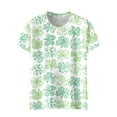 thumbnail image 4 of Wang6 St Patrick's Day Shirts for Womens Irish Shamrock Crew Neck Short-Sleeve Graphic Tees Casual Crew Neck Loose Printed T-Shirt Z_Yellow S, 4 of 5