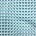 thumbnail image 1 of oneOone Cotton Jersey Turquoise Blue Fabric Geometrical Craft Projects Decor Fabric Printed By The Yard 58 Inch Wide, 1 of 4