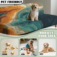 thumbnail image 7 of SCRAWLGOD Marble Print Orange Cyan Armless Futon Cover Futon Mattress Covers Soft Elastic Dustproof Couch Slipcover Washable Sofa Bed Protector with Elastic Bottom, 7 of 7