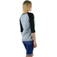 thumbnail image 3 of ToBeInStyle Women's Classic Cotton Baseball T-Shirts - Light Grey/Black - Large, 3 of 7