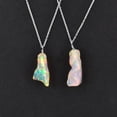thumbnail image 4 of QNAVIC Raw Organic Ethiopian Opal Gemstone Dainty Pendant Necklace, Handmade Jewelry, Healing Crystals, October Birthstone, Gift for Women, 925 Sterling Silver Jewelry 18", 4 of 5