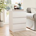 thumbnail image 6 of Kadyn Night Stand with 3-Smooth Gliding Drawers, Nightstands with Waterproof White Finish, Bedside Table for Bedroom, Living Room, White, 6 of 7