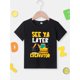 thumbnail image 2 of Boys Fashion Youngsters's T-shirt See Ya Later Excavator Excavator Print Youngsters's Short Sleeve T-shirt Casual Top, 2 of 7