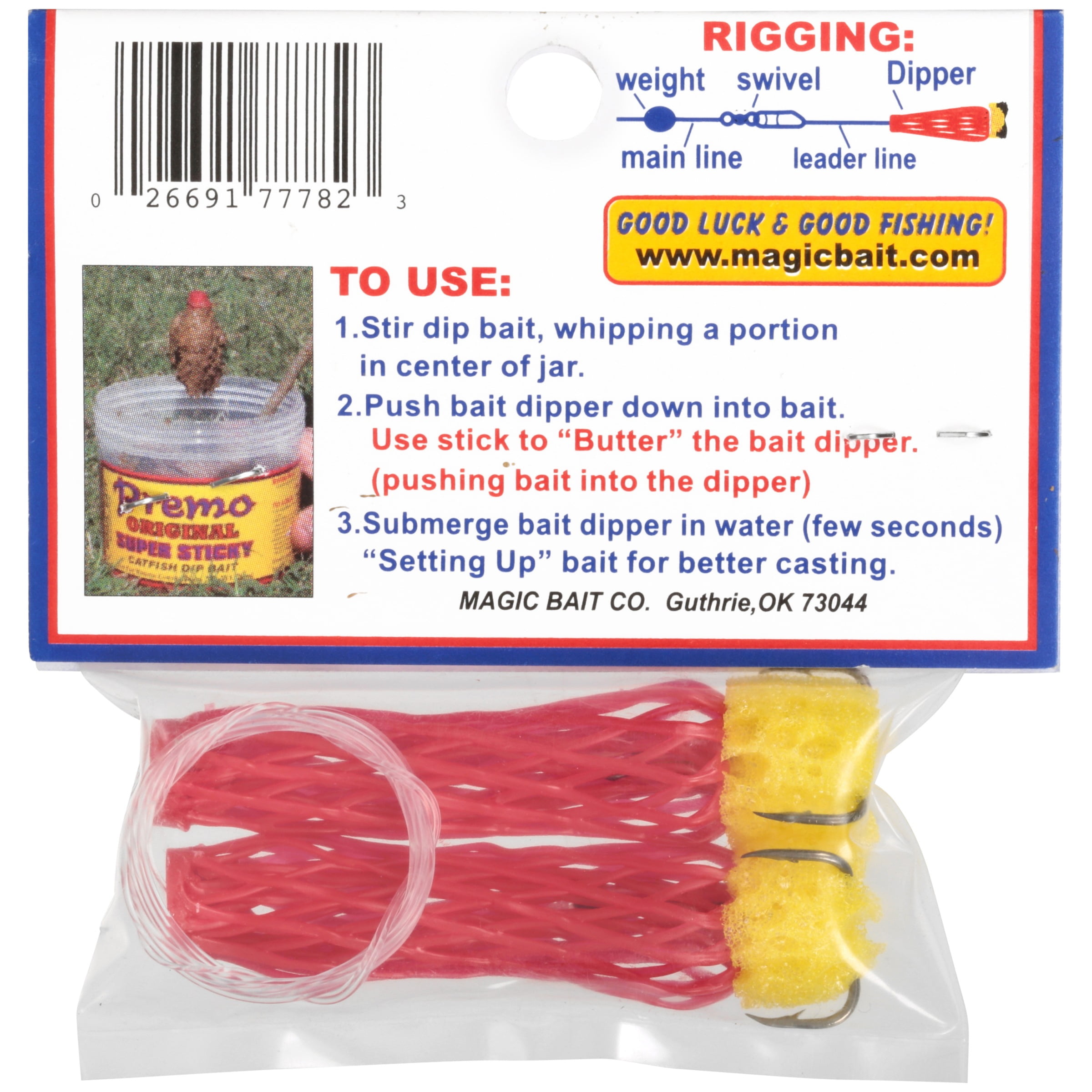 4 Packs Magic Bait Hog Wild Bait BIGN RED Dipper Hooks 2//Pk Treble