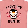 thumbnail image 4 of Inktastic I Love My Auntie with Cute Penguin and Hearts Girls Toddler T-Shirt, 4 of 5