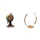 thumbnail image 1 of Reloj de mesa moderno con figura de globo terráqueo y soporte para botellas de hierro. Adorno artesanal para estantería de oficina, dormitorio, armari, 1 of 8