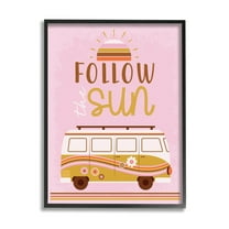 Stupell Industries Follow The Sun Sentiment Retro Van Sunflowers , 24 x 30, Designed by Angela Nickeas