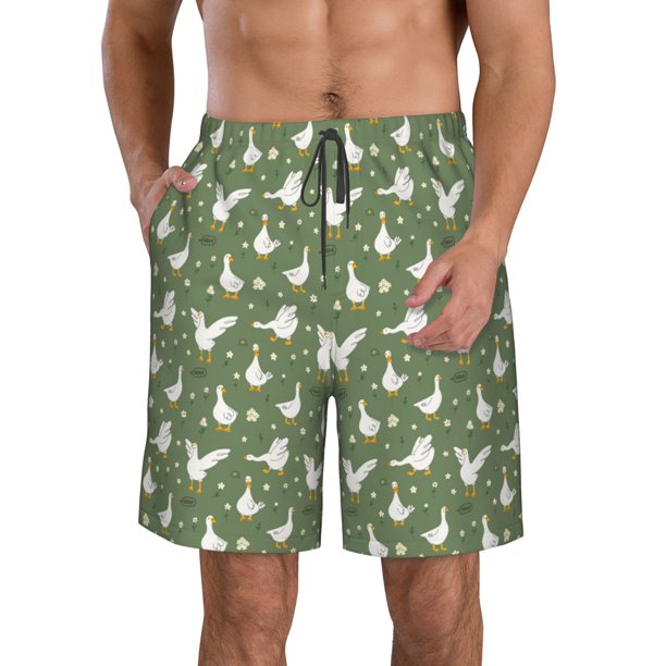 Balery Cute goose Traje de Baño Estilo Hawaiano para Hombre, Shorts de Secado Rápido con Bolsillos-XX-Large