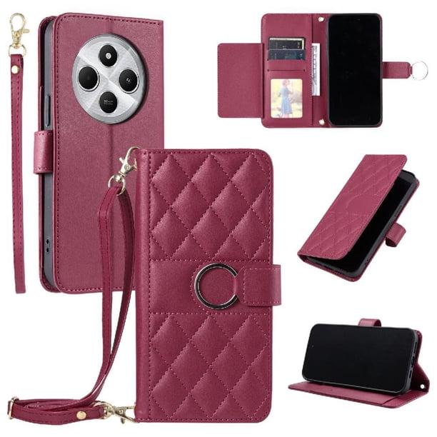 Funda tipo billetera GANGXUN para Xiaomi Redmi 14R – Tapa abatible con correa para mujer