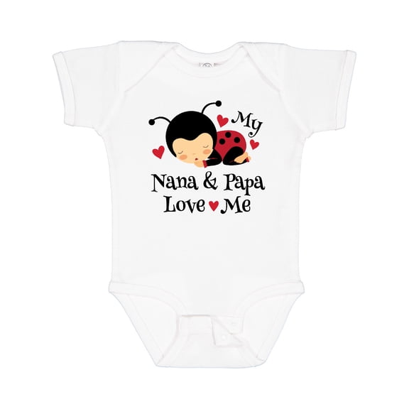 Inktastic Nana and Papa Love Me Baby Boys or Girls Baby Bodysuit