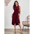 thumbnail image 4 of Elegant stylish sleeveless solid color A-line pleated dress, 4 of 6