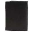 thumbnail image 3 of Jack Abrahams Mens Genuine Goat Nappa Leather Tri-Fold RFID Wallet With ID Window Pocket (Black/Cognac), 3 of 4