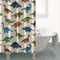 thumbnail image 4 of Beige Colorful Dinosaurs Pattern Shower Curtain 84"x72" ,Bathroom Decorative Shower Curtains Set with 12 Hooks,Modern Waterproof Washable Shower Curtain, 4 of 6