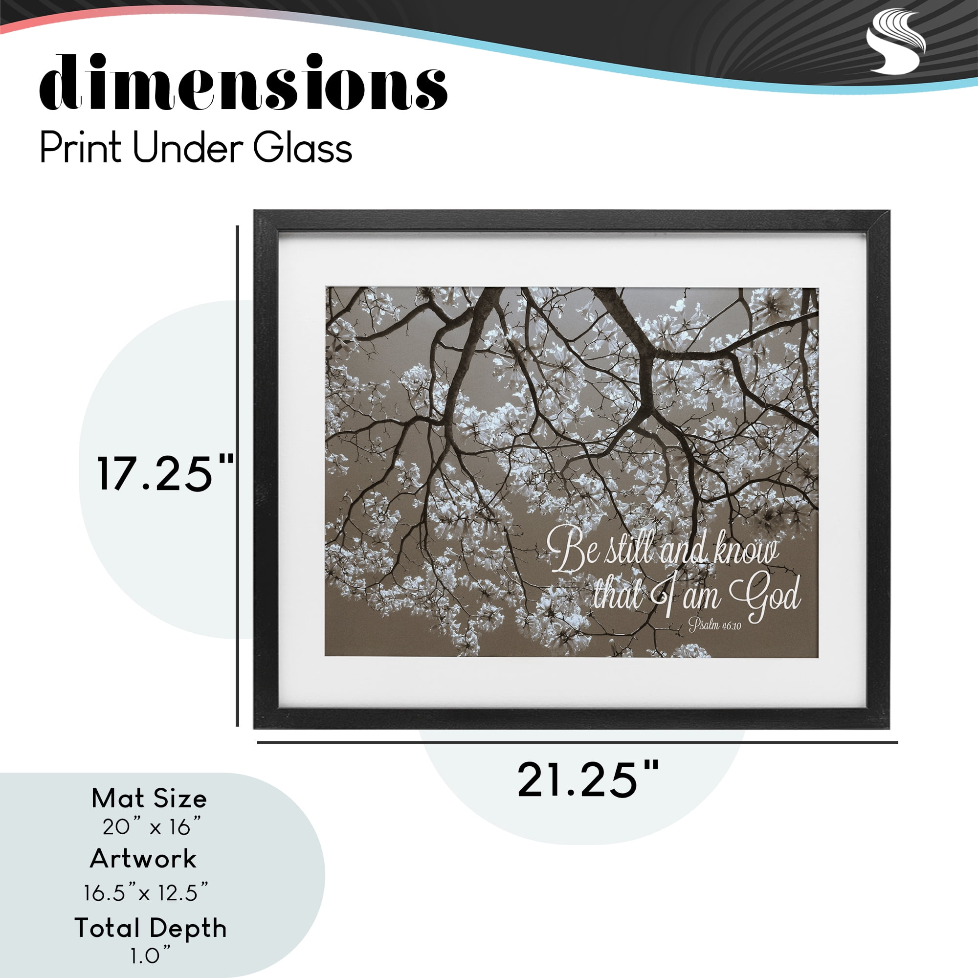 Stupell Industries Be Still Apple Blossoms Black Framed Print Under Glass, design by Gail Peck