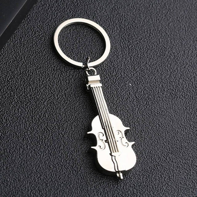 stanreset Violin Shaped Musical Instrument Car Keyrings Key Holder Handbag Decor Accessory