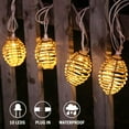 thumbnail image 3 of Rattan Ball String Lights, Boho Lantern String Lights with 10 Led Bulbs Connectable, Indoor Outdoor String Light for Bedroom Wedding Garden Party Backyard Decor, 9.84FT, 3 of 14