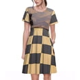 thumbnail image 1 of Balery Chess Board With Pawns Vestidos sueltos de manga corta para mujer, vestidos de verano 2025, vestidos casuales de corte A con vuelo., 1 of 6