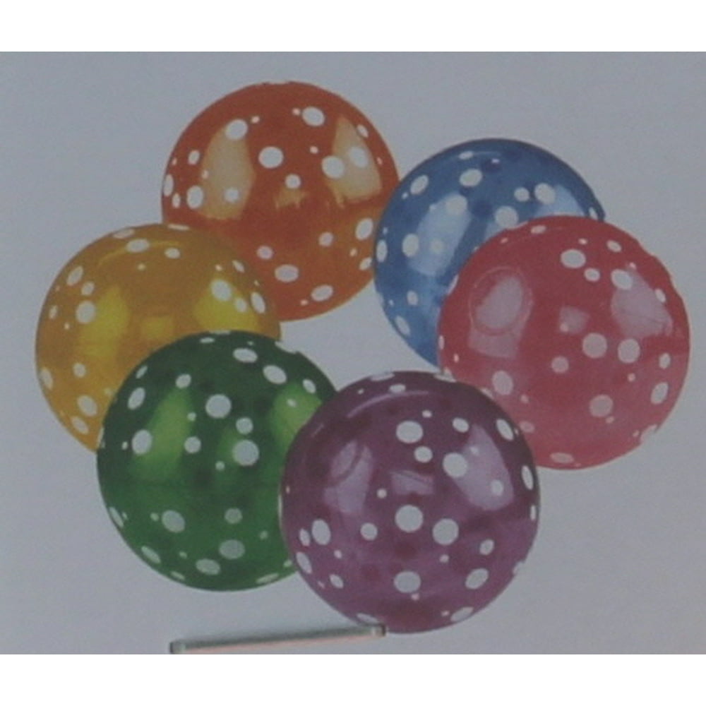 Polka Dot Inflatable Beach Balls Lot Of 12 Luau Pool Party Walmart