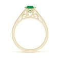 thumbnail image 2 of Angara Natural 1.1 Ct. Emerald with Diamond Vintage Inspired Ring in 14K Yellow Gold for Women (Ring Size: 3.5), 2 of 11