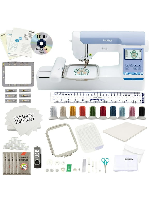Brother PE900 5" x 7" Computerized Embroidery Machine with Bonus Brother Magnetic 4 x 7 Frame SAMF180N, New