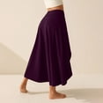 thumbnail image 4 of Yucgh Women's Solid Color High Waist Slit Midi Skirt, Elegant Bodycon Maxi Skirt, Slim Fit Casual Skirt with Side Split,Dark Purple,L, 4 of 5