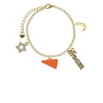 thumbnail image 2 of Delight Jewelry Acrylic 3/4" Orange Megaphone Goldtone Dream Big Charm Bracelet, 7.5+2" Extender, 2 of 4