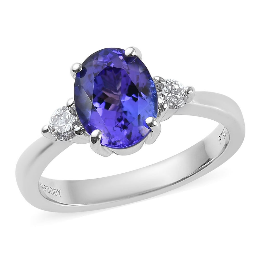 Shop LC RHAPSODY 950 Platinum AAAA Premium Blue Tanzanite Diamond