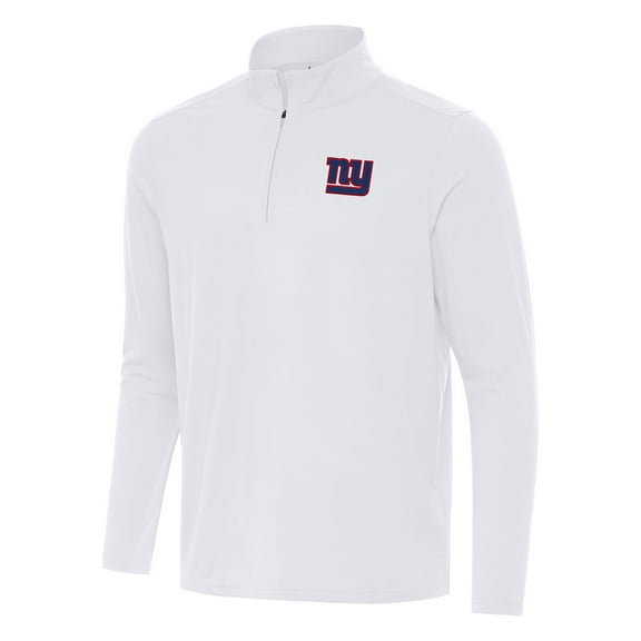 Men's Antigua White New York Giants Intent Quarter-Zip Pullover Top