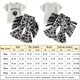 thumbnail image 2 of Blusa Mangas Cortas Ropa de verano para niñas, trajes, Tops estampados + pantalones acampanados con borlas, trajes de 2 uds. Cgtredaw Marrón T 12/18 M Única para Niña, 2 of 6