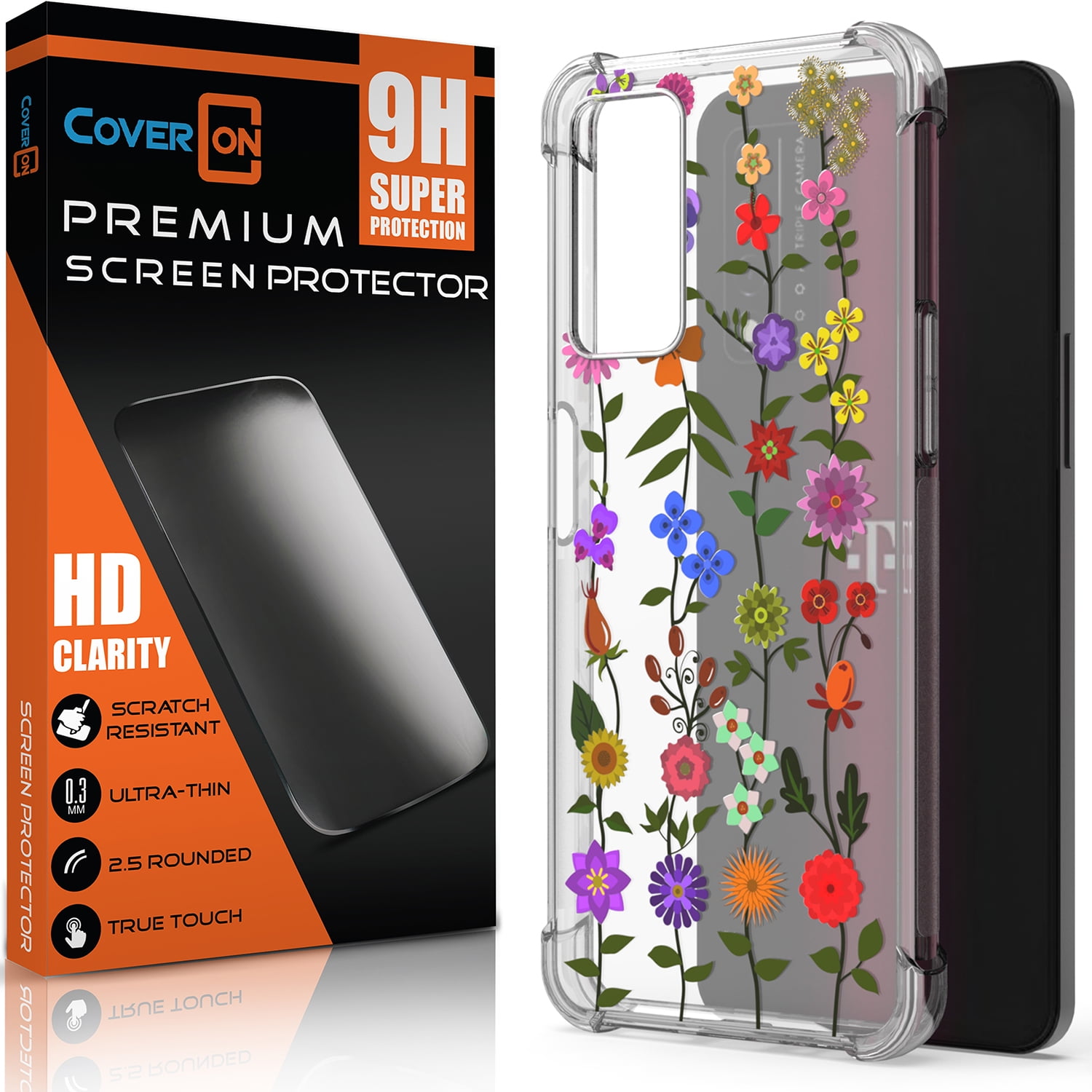 For T-Mobile Revvl V+ 5G Skin Feel Butterfly Peony Embossed - Foto 8