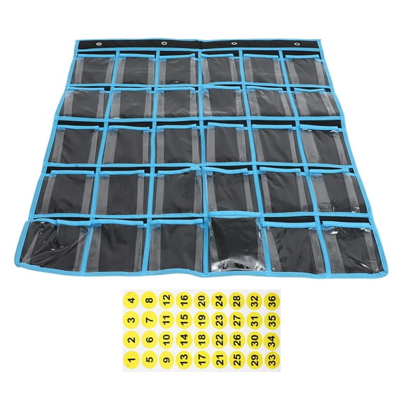 GAXIRE Classroom Hanging Phone Organizer Pocket Chart for Cell Phone Storage, Black, and Space-Saving