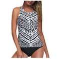 thumbnail image 3 of Women's Tankini High Waist High Neck Halter Tummy Control Two Piece Swimsuit, 3 of 4