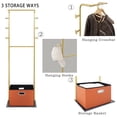 thumbnail image 4 of Heavy Duty Coat Rack with Storage Basket Metal Hanging Clothes Rack with Marble Base Modern Standing Clothing Rack for Entryway Bedroom Living Room Hotel 19.69 x 13.39 x 67.72 Inches (Gold), 4 of 7