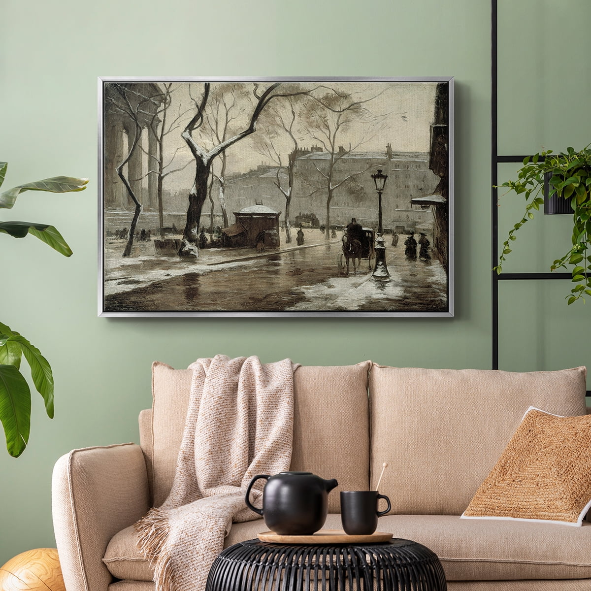 Vintage Animal Print-XXIX By Wexford Home Framed in Silver Wood Gallery Wrapped Canvas 25 in. x 37 in.